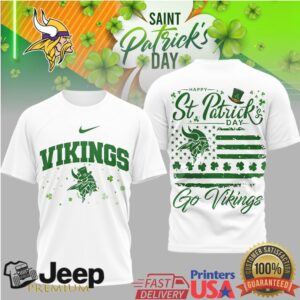Minnesota Vikings St. Patrick'S Day Leprechaun Nordic Flag Tshirt