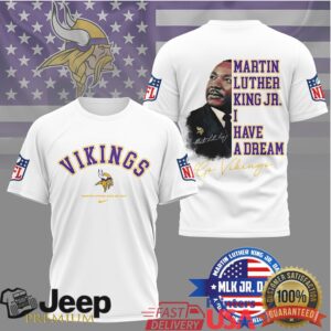 Minnesota VikingsOfficial NFL Martin Luther King JR. Day 3D Shirt