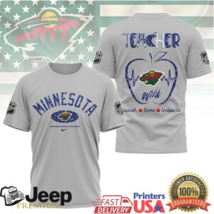 Minnesota Wild Teacher Appreciation Night Tee Teach Love Inspire Hockey Shirt