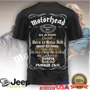 Motörhead 50th Anniversary Golden Logo Greatest Hits Tracklist Shirt Motörhead 50th Anniversary Golden Logo Greatest Hits Tracklist Shirt