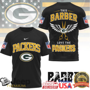 Green Bay Packers Official NFL Barber Fan 3D Shirt