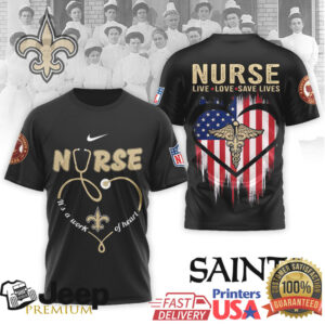 New Orleans Saints Official NFL Army Nurse Corps 125th Anniversary 3D Shirt