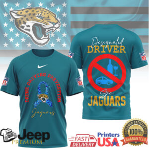 Jacksonville Jaguars Official NFL Safe Driving Awareness 3D Shirt