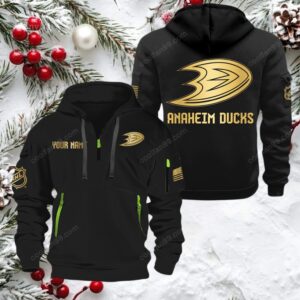 NHL Anaheim Ducks Gold Logo Quarter 2026 Zip Hoodie