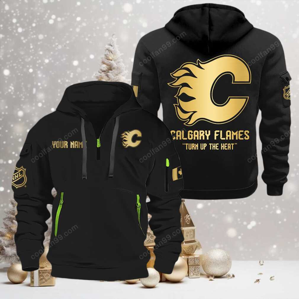 NHL Calgary Flames Gold Logo Quarter 2026 Zip Hoodie NHL Calgary Flames Gold Logo Quarter 2026 Zip Hoodie