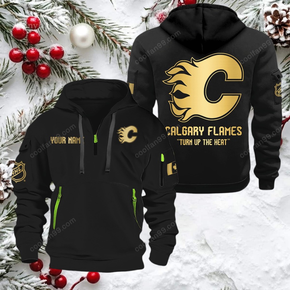 NHL Calgary Flames Gold Logo Quarter 2026 Zip Hoodie NHL Calgary Flames Gold Logo Quarter 2026 Zip Hoodie