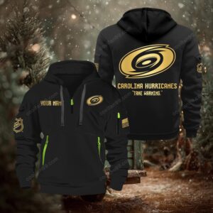 NHL Carolina Hurricanes Gold Logo Quarter 2026 Zip Hoodie