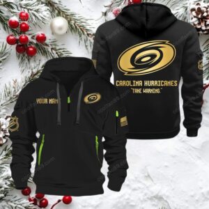 NHL Carolina Hurricanes Gold Logo Quarter 2026 Zip Hoodie