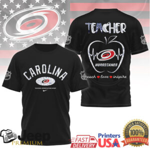 NHL Carolina Hurricanes Teacher Appreciation Night Shirt Teach Love Inspire NHL Carolina Hurricanes Teacher Appreciation Night Shirt Teach Love Inspire