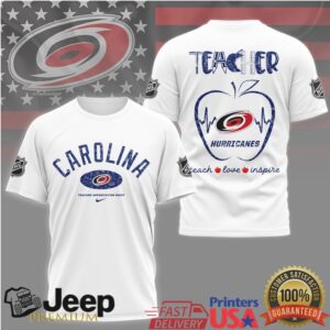 NHL Carolina Hurricanes Teacher Appreciation Night Shirt Teach Love Inspire