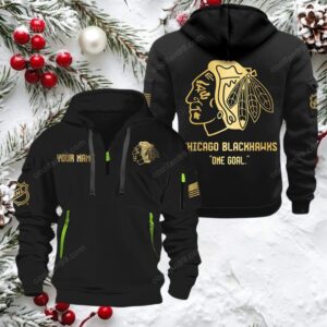 NHL Chicago Blackhawks Gold Logo Quarter 2026 Zip Hoodie