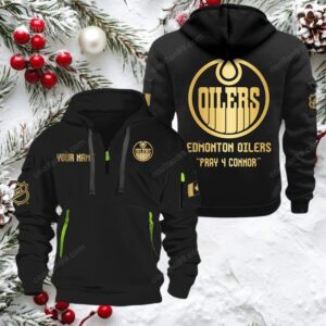 NHL Edmonton Oilers Gold Logo Quarter 2026 Zip Hoodie