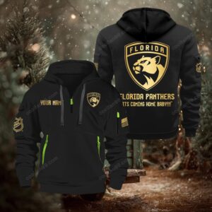 NHL Florida Panthers Gold Logo Quarter 2026 Zip Hoodie