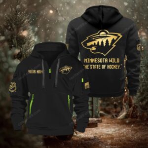 NHL Minnesota Wild Gold Logo Quarter 2026 Zip Hoodie
