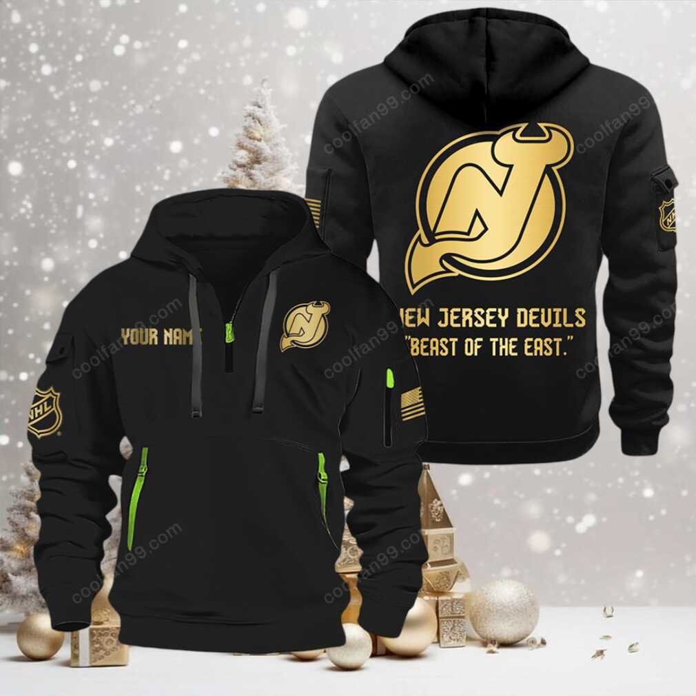 NHL New Jersey Devils Gold Logo Quarter 2026 Zip Hoodie NHL New Jersey Devils Gold Logo Quarter 2026 Zip Hoodie