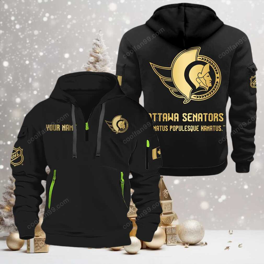 NHL Ottawa Senators Gold Logo Quarter 2026 Zip Hoodie NHL Ottawa Senators Gold Logo Quarter 2026 Zip Hoodie