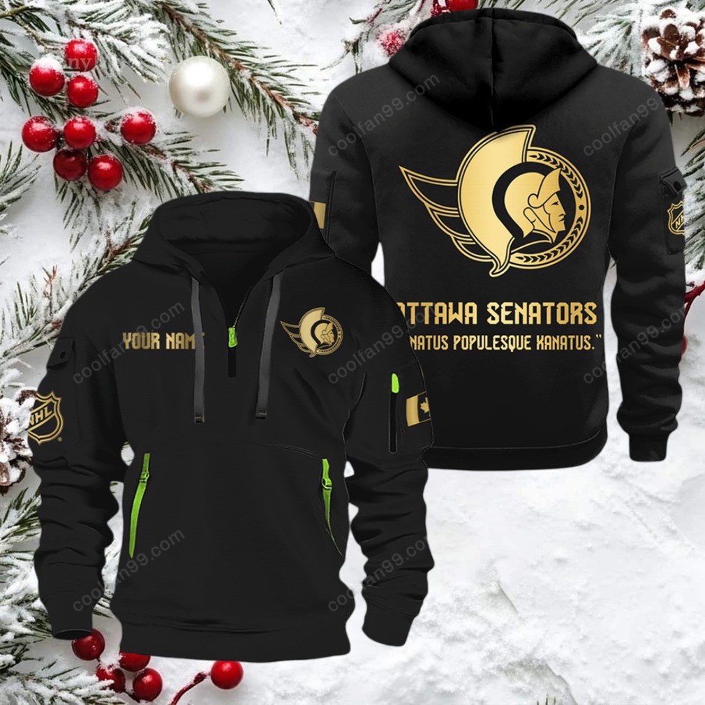 NHL Ottawa Senators Gold Logo Quarter 2026 Zip Hoodie NHL Ottawa Senators Gold Logo Quarter 2026 Zip Hoodie