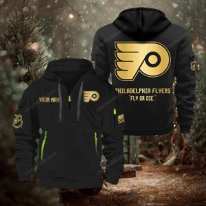 NHL Philadelphia Flyers Gold Logo Quarter 2026 Zip Hoodie