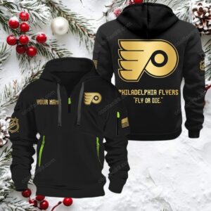 NHL Philadelphia Flyers Gold Logo Quarter 2026 Zip Hoodie