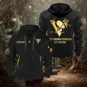 NHL Pittsburgh Penguins Gold Logo Quarter 2026 Zip Hoodie