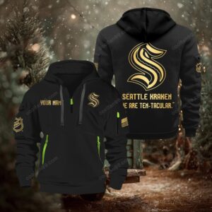 NHL Seattle Kraken Gold Logo Quarter 2026 Zip Hoodie