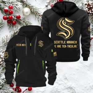 NHL Seattle Kraken Gold Logo Quarter 2026 Zip Hoodie