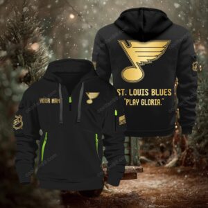 NHL St.Louis Blues Gold Logo Quarter 2026 Zip Hoodie