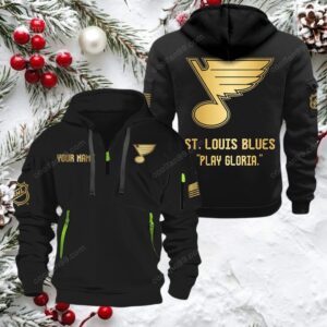 NHL St.Louis Blues Gold Logo Quarter 2026 Zip Hoodie