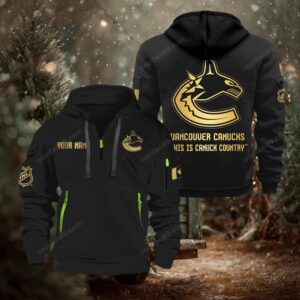 NHL Vancouver Canucks Gold Logo Quarter 2026 Zip Hoodie