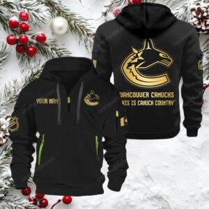 NHL Vancouver Canucks Gold Logo Quarter 2026 Zip Hoodie