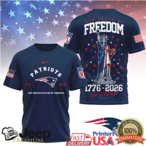 New England Patriots 250 Years of Freedom 1776 2026 Patriotic T Shirt
