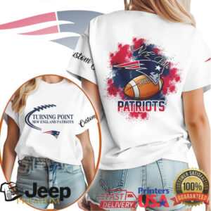 New England Patriots NE Pats Custom Football Fan White T Shirt