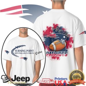 New England Patriots NE Pats Custom Football Fan White T Shirt