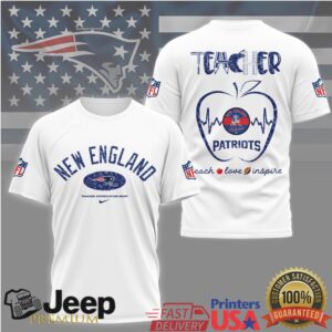 New England Patriots Nfl Teacher Appreciation Teach Love Inspire Shirt