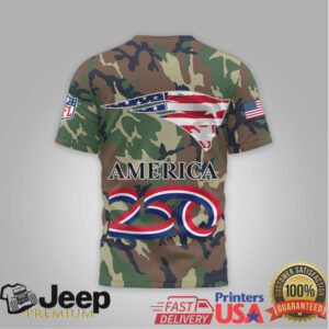 New England Patriots Official NFL 250 Years of America Camo T shirt New England Patriots Official NFL 250 Years of America Camo T shirt