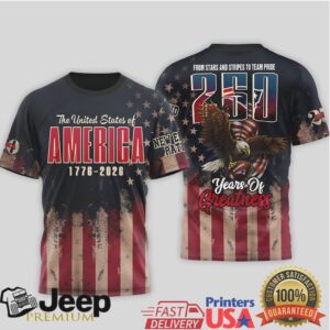 New England Patriots Official NFL 250th Anniversary Of America 3D Shirt