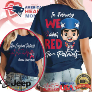New England Patriots Official NFL American Heart Month 3D Shirt New England Patriots Official NFL American Heart Month 3D Shirt