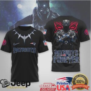 New England Patriots Official NFL Black Panther 3D Shirt