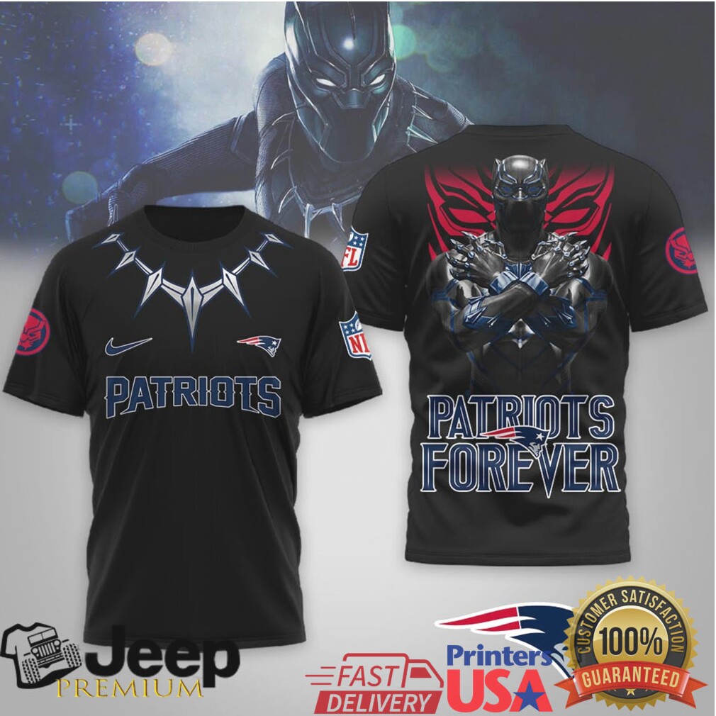 New England Patriots Official NFL Black Panther 3D Shirt New England Patriots Official NFL Black Panther 3D Shirt