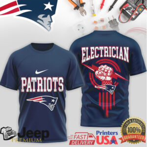 New England Patriots Official NFL Electrician 3D Shirt