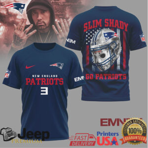 New England Patriots Official NFL Eminem Fan 3D Shirt New England Patriots Official NFL Eminem Fan 3D Shirt
