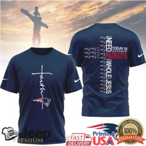 New England Patriots Official NFL Faith Over Fear 3D Shirt
