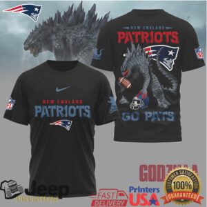 New England Patriots Official NFL Godzilla Football Shirt New England Patriots Official NFL Godzilla Football Shirt