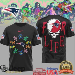 New England Patriots Official NFL Grateful Dead For Life 3D Shirt New England Patriots Official NFL Grateful Dead For Life 3D Shirt