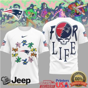 New England Patriots Official NFL Grateful Dead For Life 3D Shirt