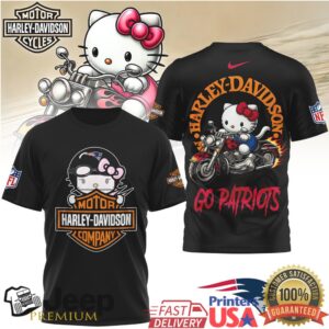 New England Patriots Official NFL Hello Kitty Harley Davidson 3D Shirt