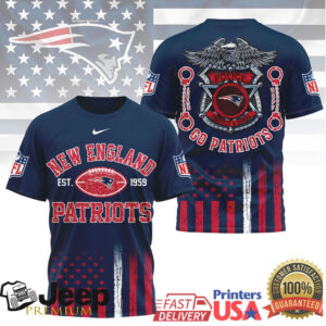 New England Patriots Official NFL Law Enforcement Tribute 3D Shirt New England Patriots Official NFL Law Enforcement Tribute 3D Shirt