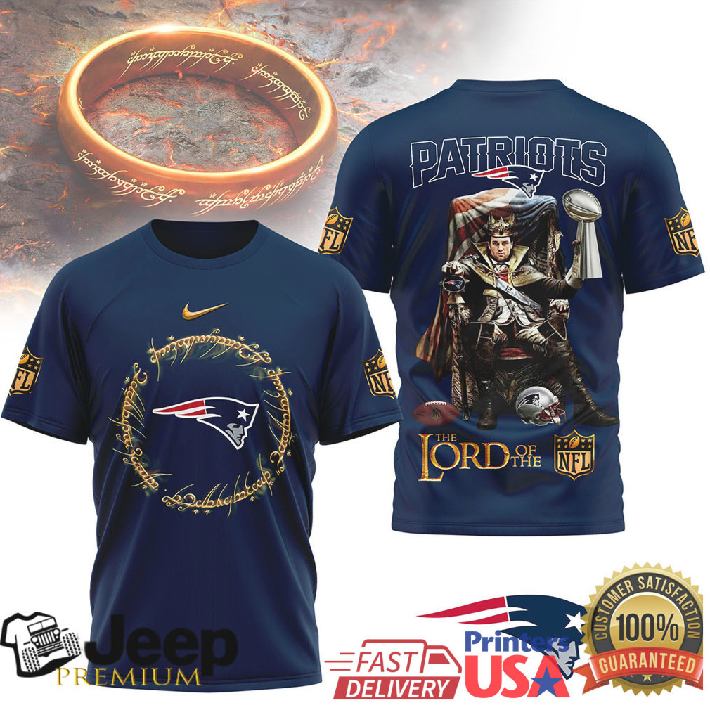 New England Patriots Official NFL Lord Of The Rings 3D Shirt New England Patriots Official NFL Lord Of The Rings 3D Shirt