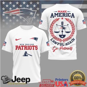 New England Patriots Official NFL Make America Lawful Again 3D Shirt