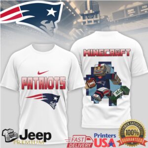 New England Patriots Official NFL Minecraft 3D Shirt